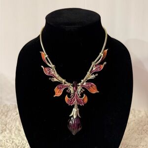 Vibrant Purple and Orange Necklace
